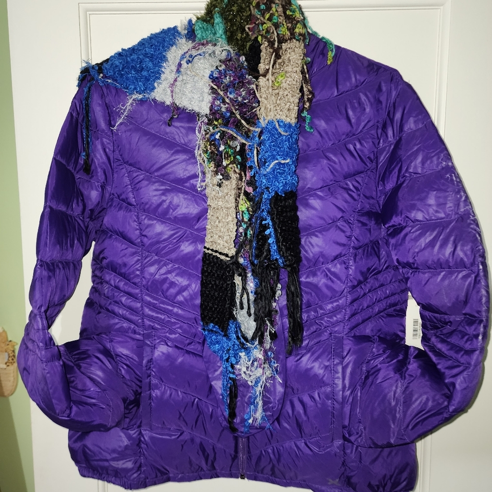Brand new lightweight winter coat w/scarf.